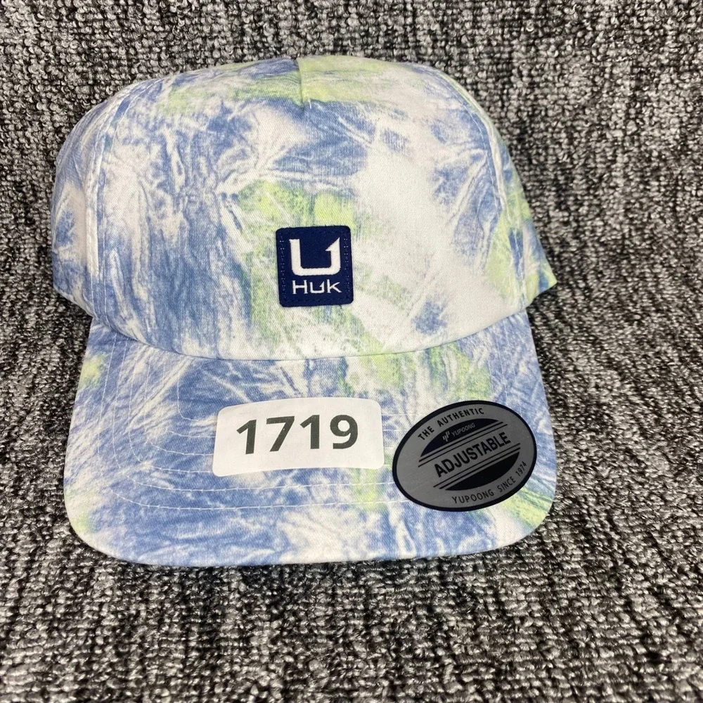 Huk Performance Fishing Hat Cap Tie Dye Blue Green Yupoong Classics Adjustable